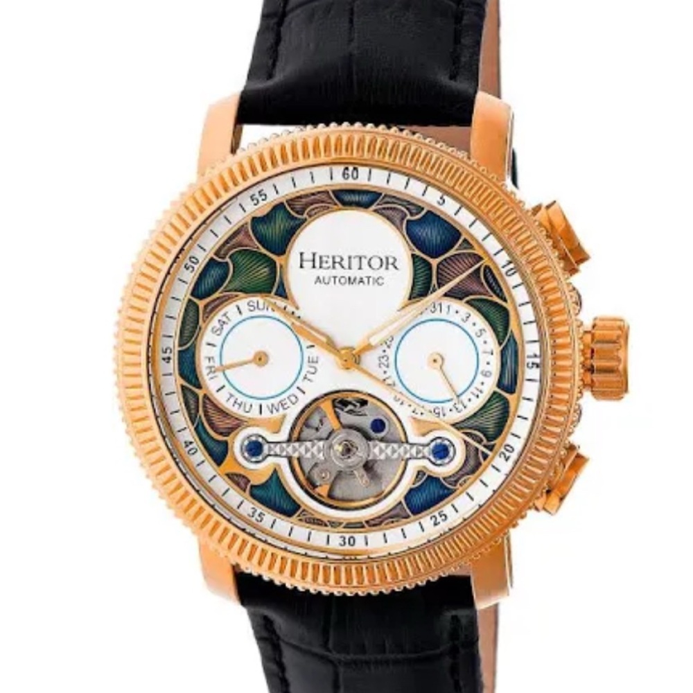 HERITOR  Aura Automatic Vitreous Enamel Dial Men's Watch